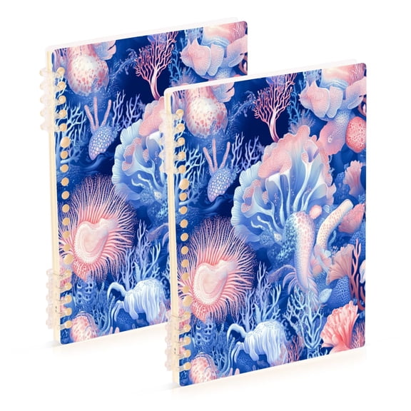 Wirebound Notebook Hardcover Spiral Notebooks Colorful Sea Creatures, 60 Pages, 80 GSM, 5.7 x 8.3in
