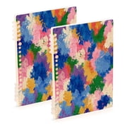 Wirebound Notebook Hardcover Spiral Notebooks Colorful Splashes and Brushstrokes, 60 Pages, 80 GSM, 5.7 x 8.3in