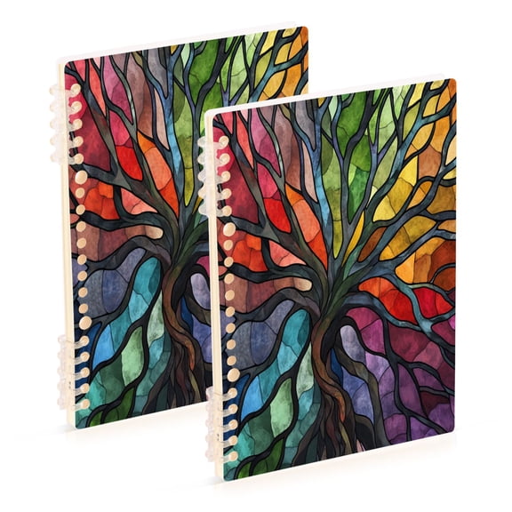 Wirebound Notebook Hardcover Spiral Notebooks Colorful Tree Branches, 60 Pages, 80 GSM, 5.7 x 8.3in
