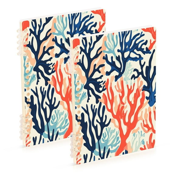 Wirebound Notebook Hardcover Spiral Notebooks Coral Pattern, 60 Pages, 80 GSM, 5.7 x 8.3in