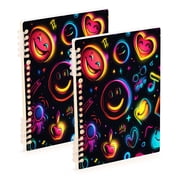 Wirebound Notebook Hardcover Spiral Notebooks Cute Smiling Faces, 60 Pages, 80 GSM, 5.7 x 8.3in