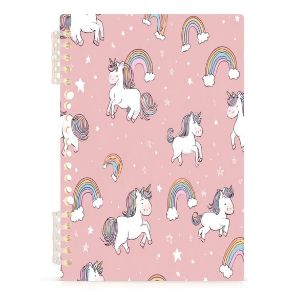 Wirebound Notebook Hardcover Spiral Notebooks Cute Unicorn Pattern, 60 Pages, 80 GSM, 5.7 x 8.3in