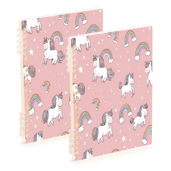 Wirebound Notebook Hardcover Spiral Notebooks Cute Unicorn Pattern, 60 Pages, 80 GSM, 5.7 x 8.3in