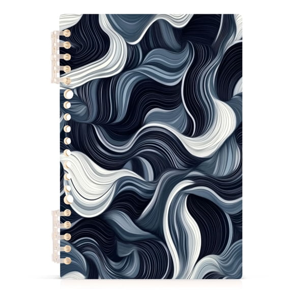 Wirebound Notebook Hardcover Spiral Notebooks Digital Waves Pattern, 60 Pages, 80 GSM, 5.7 x 8.3in