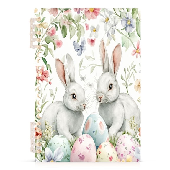 Wirebound Notebook Hardcover Spiral Notebooks Easter Pattern, 60 Pages, 80 GSM, 5.7 x 8.3in