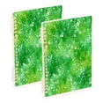 thumbnail image 1 of Wirebound Notebook Hardcover Spiral Notebooks Green Ink Splatter Pattern, 60 Pages, 80 GSM, 5.7 x 8.3in, 1 of 7