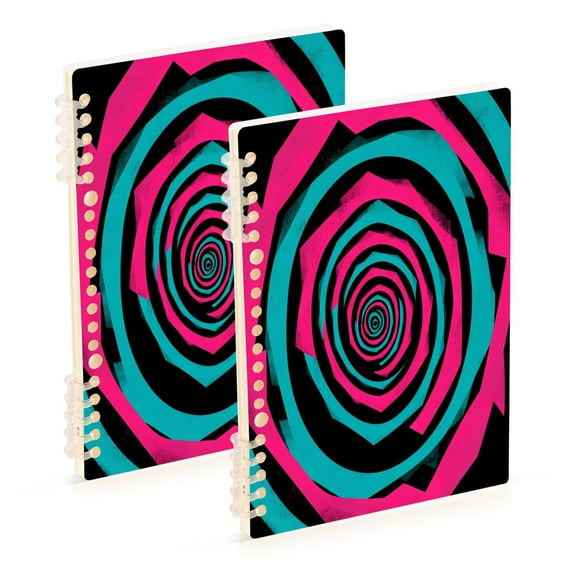 Wirebound Notebook Hardcover Spiral Notebooks Intricate Spiral Pattern, 60 Pages, 80 GSM, 5.7 x 8.3in