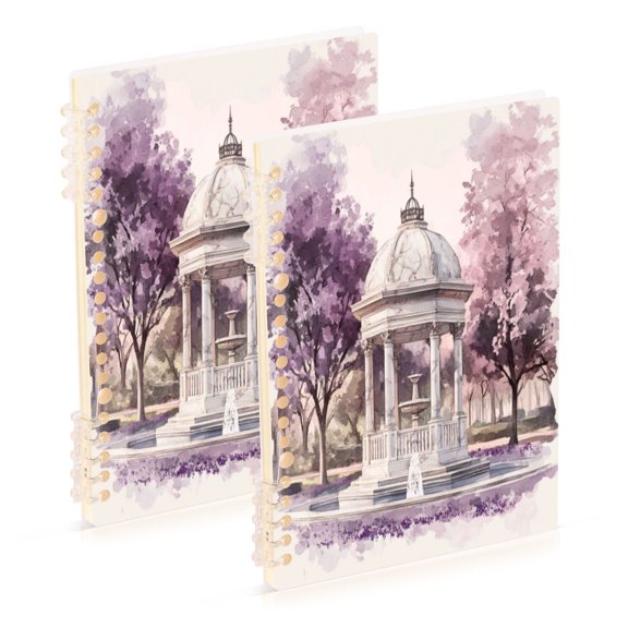 Wirebound Notebook Hardcover Spiral Notebooks Large White Gazebo, 60 Pages, 80 GSM, 5.7 x 8.3in