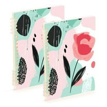 Wirebound Notebook Hardcover Spiral Notebooks Large and Cartoonish Rose, 60 Pages, 80 GSM, 5.7 x 8.3in