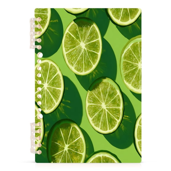Wirebound Notebook Hardcover Spiral Notebooks Lime Slice Image, 60 Pages, 80 GSM, 5.7 x 8.3in