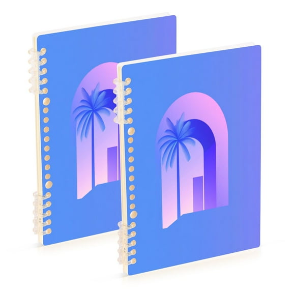 Wirebound Notebook Hardcover Spiral Notebooks Minimalist Logo, 60 Pages, 80 GSM, 5.7 x 8.3in