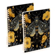 Wirebound Notebook Hardcover Spiral Notebooks Mystical Moth Pattern, 60 Pages, 80 GSM, 5.7 x 8.3in