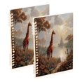 thumbnail image 1 of Wirebound Notebook Hardcover Spiral Notebooks Oil Painting Of Giraffe, 60 Pages, 80 GSM, 5.7 x 8.3in, 1 of 7