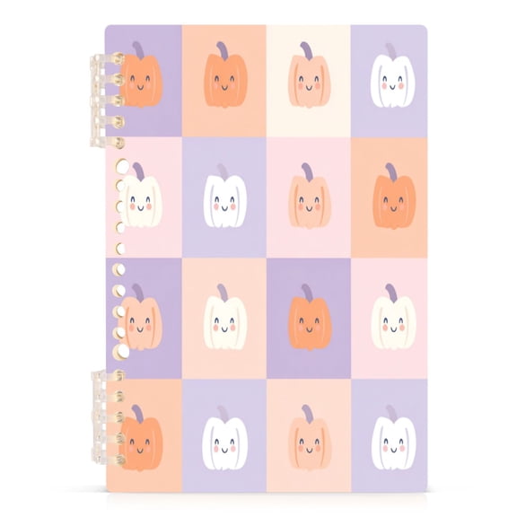 Wirebound Notebook Hardcover Spiral Notebooks Pastel Colors Smiley Pumpkin, 60 Pages, 80 GSM, 5.7 x 8.3in 1PCS