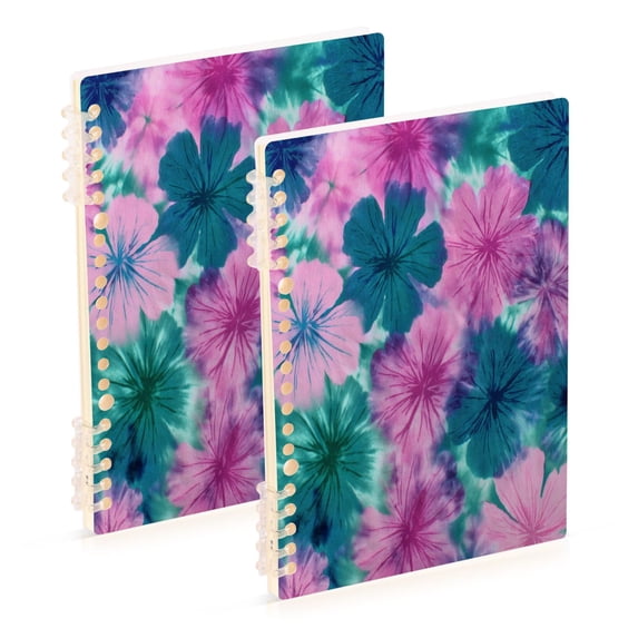 Wirebound Notebook Hardcover Spiral Notebooks Pink and Teal Tie-dye, 60 Pages, 80 GSM, 5.7 x 8.3in