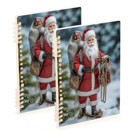 Wirebound Notebook Hardcover Spiral Notebooks Santa Claus, 60 Pages, 80 GSM, 5.7 x 8.3in