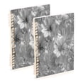 thumbnail image 1 of Wirebound Notebook Hardcover Spiral Notebooks Silver Metal Flower Pattern, 60 Pages, 80 GSM, 5.7 x 8.3in, 1 of 7