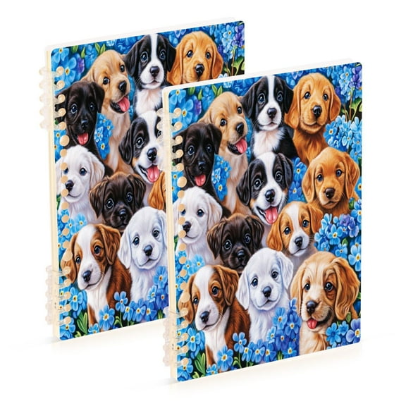 Wirebound Notebook Hardcover Spiral Notebooks Various Breeds Dogs, 60 Pages, 80 GSM, 5.7 x 8.3in