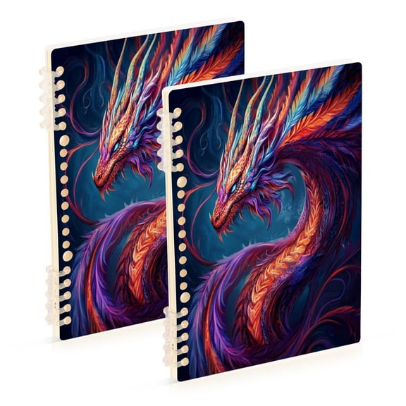 Wirebound Notebook Hardcover Spiral Notebooks Vibrant Colors Dragon, 60 Pages, 80 GSM, 5.7 x 8.3in