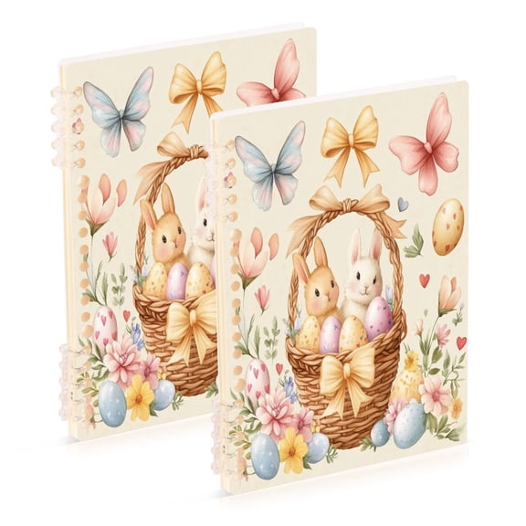 Wirebound Notebook Hardcover Spiral Notebooks Watercolor Easter Clipart, 60 Pages, 80 GSM, 5.7 x 8.3in