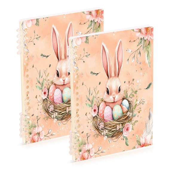Wirebound Notebook Hardcover Spiral Notebooks Watercolor Easter Pattern, 60 Pages, 80 GSM, 5.7 x 8.3in