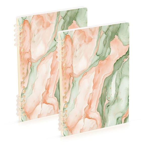 Wirebound Notebook Hardcover Spiral Notebooks Watercolor Marble Pattern, 60 Pages, 80 GSM, 5.7 x 8.3in