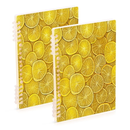 Wirebound Notebook Hardcover Spiral Notebooks Yellow Lemon Slices, 60 Pages, 80 GSM, 5.7 x 8.3in