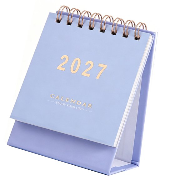 Wirebound Standing Memo Calendar with Compact Footprint, Foldable Table Planner for Date Check, Workplace Planning, Study Use