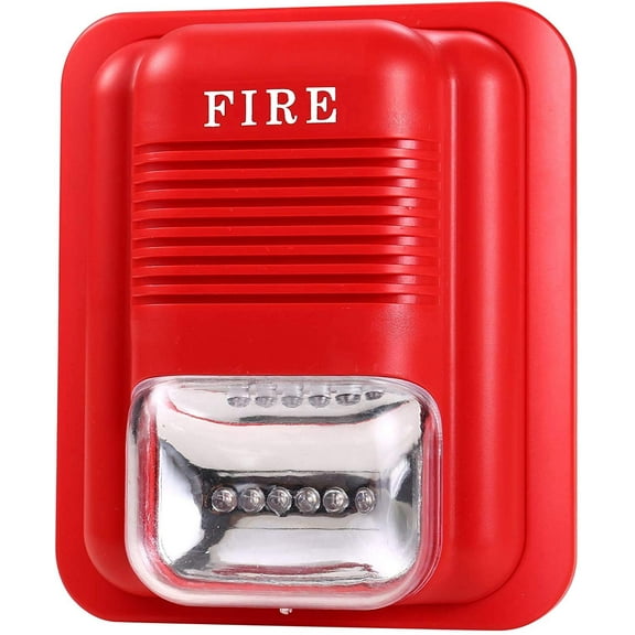 Wired 12/24VDC Sound and Light Fire Alarm Warning Strobe Siren Horn Sound Alert Safety System Sensor