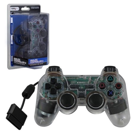 Wired 12 Key Sony PlayStation 2 Dual Shock 2 Analog Controller Crystal Clear