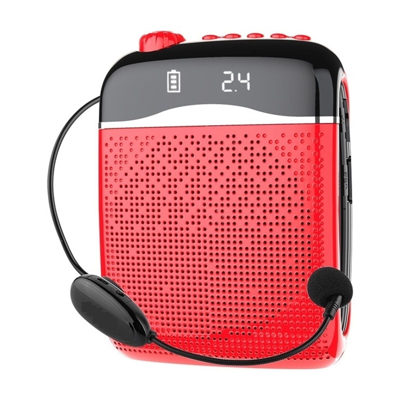 Wired/2.4G Wireless Voice Amplifiers Microphone 5.0 Speaker Teacher School Tour Guide 20W Portable FM Radio Megaphones ,Powerful Voice Amplifier