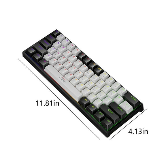 Wired 61 Keys Compact Mechanical Gaming Keyboard, RGB Rainbow Backlit Mini 60 Percent Keyboard With Tactile Blue Switches, Portable Wired Mechanical Keypad For Desktop PC Gaming Office Use-(White)