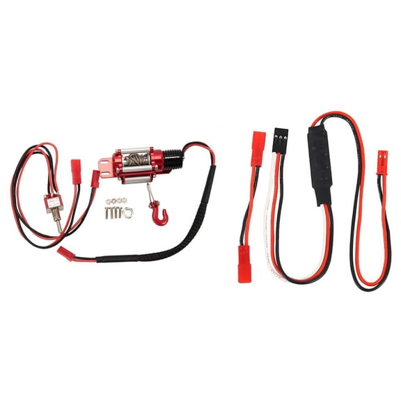 Wired Automatic Simulated Winch with Winch CH3 Control Line Panel Receiver Cable,for 1/10 RC Crawler Car