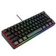thumbnail image 1 of Wired Backlit Gaming Keyboard 61 Keys USB-C Mechanical Feel Rainbow LED Ergonomic Spill-Proof Keyboard for PC Laptop, 1 of 9
