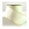 thumbnail image 1 of Wired Bedora Soft Gold Off White with Gold Edging Christmas Ribbon - 2 1/2" - 10 Yards, 1 of 1