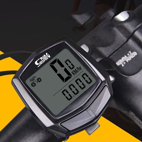 Wired Bike Computer LCD Odometer Speedometer, Multifunction Cycling Tracker, Waterproof Stopwatch for Bicycle, Accurate Distance Speed Ride Data, Easy Mount for Commuter Enthusiast