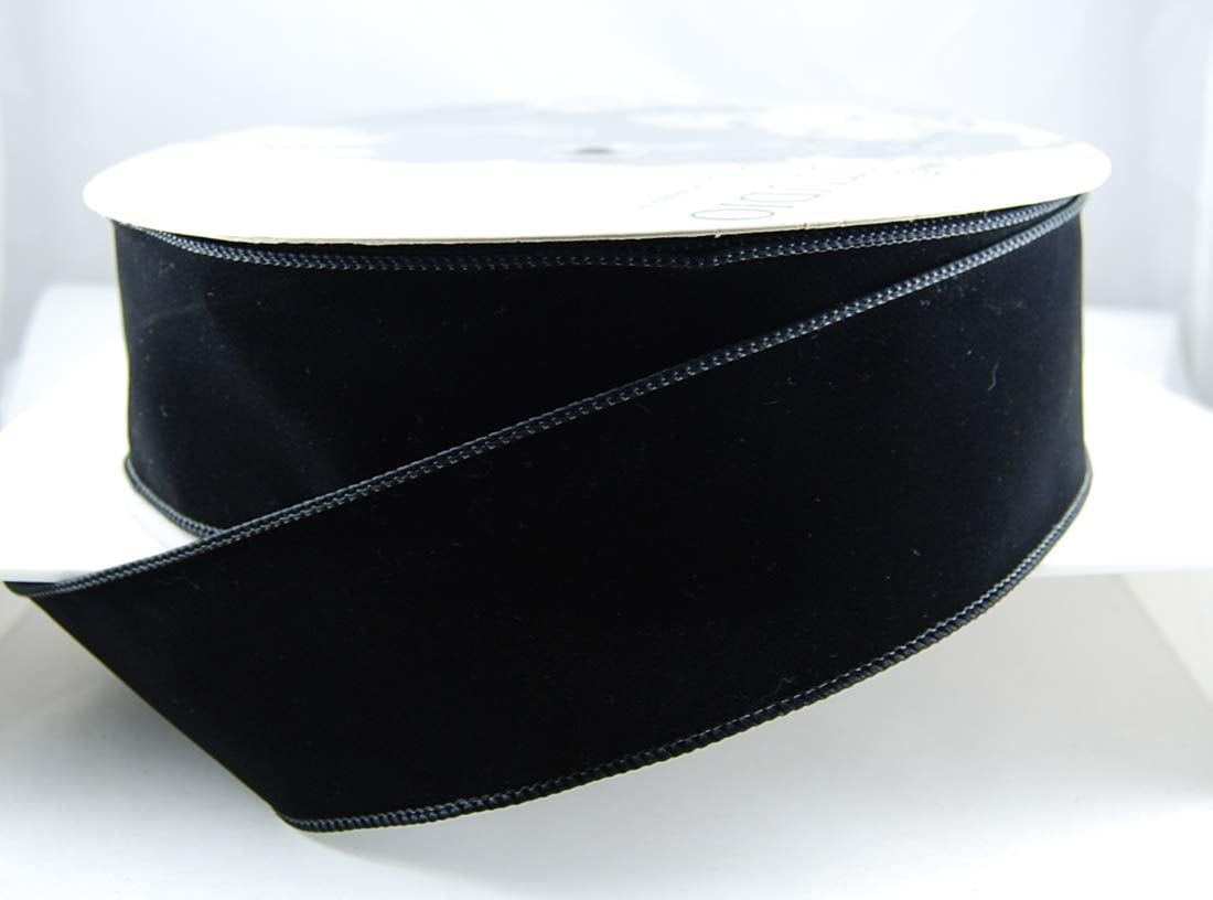 Wired Black Velvet Christmas Ribbon 2 1/2" #40-50 Yards …