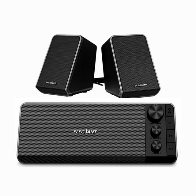 Wired & Bluetooth Desktop Computer Speakers, 2.1 Channel Powerful