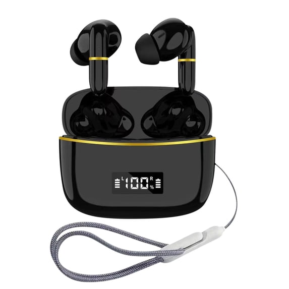 Wired Bluetooth Earbuds,Digital Display Wireless Headphones,Long Battery Life Audio Earphones,Bluetooth 5.3 On-Ear,Clear Calls,Stable Wear,Universal Compatibility,HiFi Sound,Fast Charging Headphones
