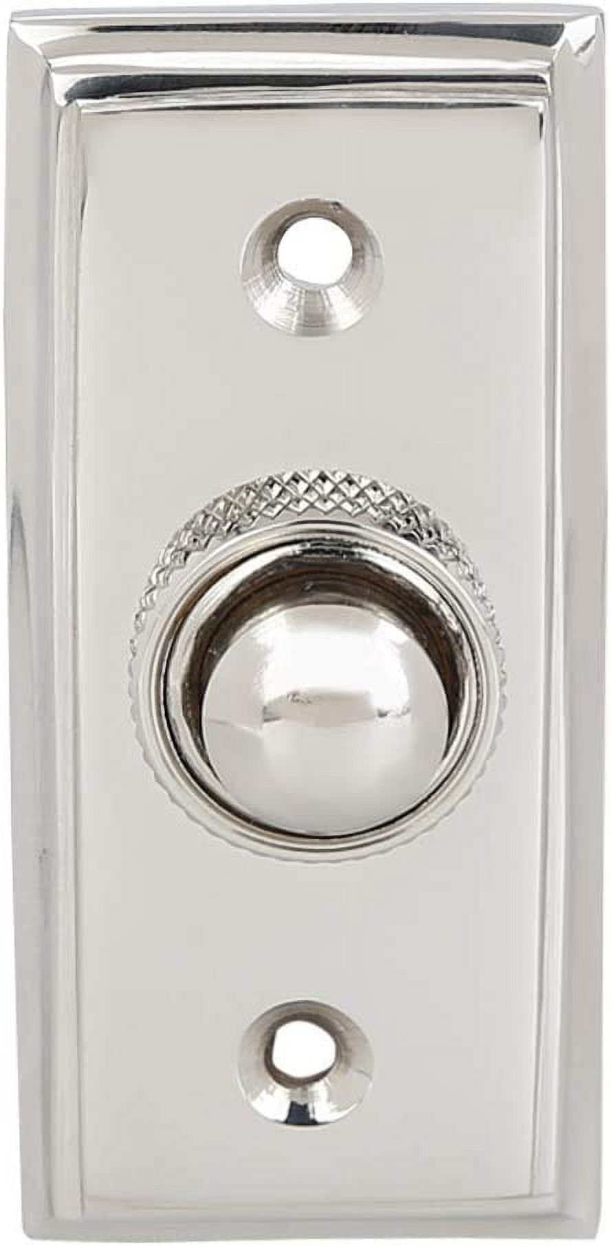 Wired Brass Doorbell Chime Push Button in Polished Nickel Finish Vintage Decorative Door Bell