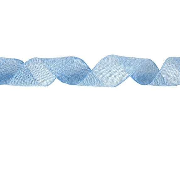 Wired Burlap Ribbons 2" 5.44 Yards, Spring Solid Wired Edge Decoration Ribbon, Fabric Craft Burlap Wrapping Ribbon for Holiday Party Wrapping DIY Craft Wedding Decoration Wreath Bow -Blue