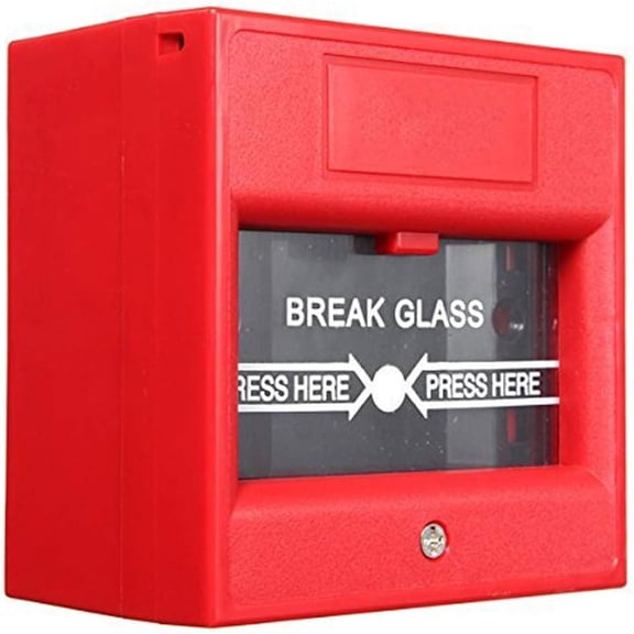 UHPPOTE Wired Button Hands Break Glass Fire Emergency Alarm Exit Release Color Red for Control Access System, Homes and Businesses