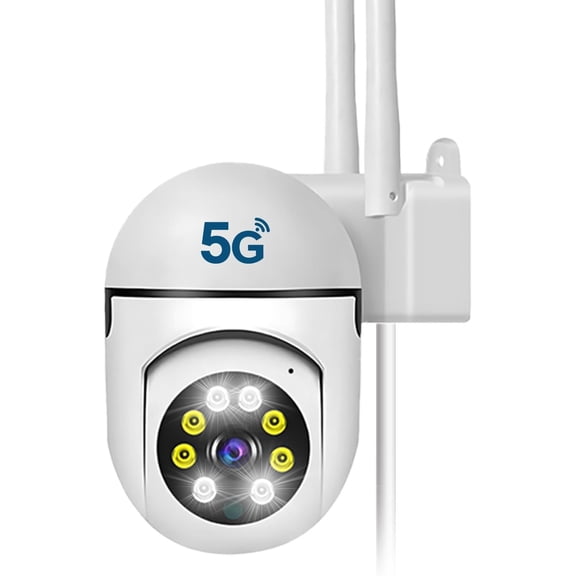 Wired Camera Outdoor ,2.4/5GHz -Band WiFi Camera with 360?Pan/Tilt, Color Night Vision,2-Way Audio,Motion Detection,PC&Mobile Remote View for
