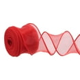 thumbnail image 1 of Uxcell 1-1/2"x10Yd Wired Chiffon Ribbon Fishtail Yarn Sheer Organza Ribbon Red, 1 of 6