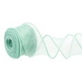 thumbnail image 1 of Uxcell 1-1/2"x10Yd Wired Chiffon Ribbon Fishtail Yarn Sheer Organza Ribbon Light Blue, 1 of 6