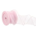 thumbnail image 1 of Uxcell 1-1/2"x10Yd Wired Chiffon Ribbon Fishtail Yarn Sheer Organza Ribbon Light Pink, 1 of 6