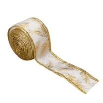 Wired Christmas Ribbon 15ft Red and Gold - Xmas Tree Ribbon for Bow Making, Gift Wrapping, Wreath, Swag Decor, Sewing and Craft Supplies