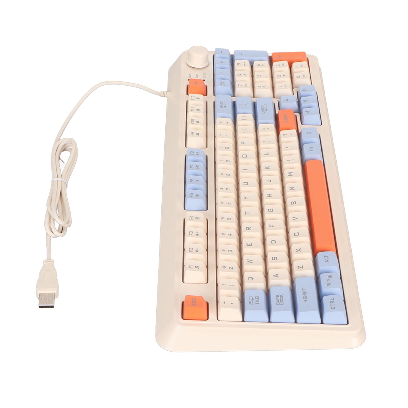 Wired Computer Keyboard, Colored Backlit High Durability Notebook