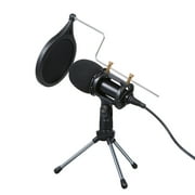 Wired Condenser Microphone for Computer Audio 3.5mm Studio Mic Video Conferencing Voice Recording Video Chatting KTV Karaoke Mic with Stand for PC Phone