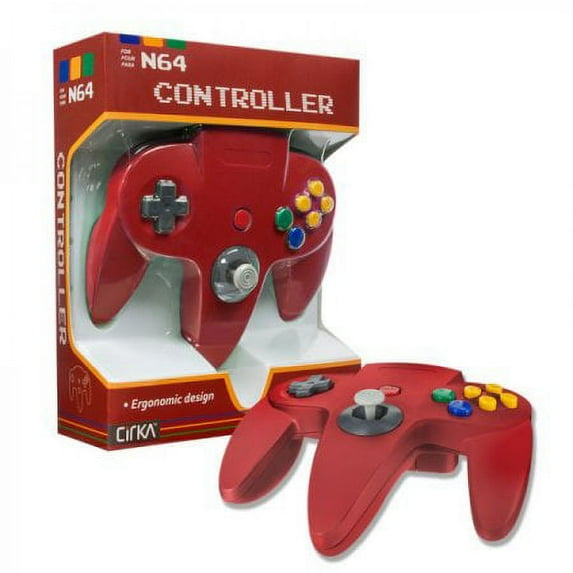 Wired Controller for Nintendo N64, Red